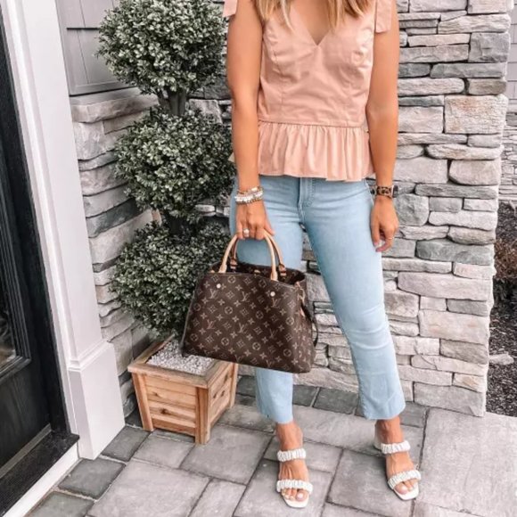 express • distressed cropped flare hi rise denim jeans
